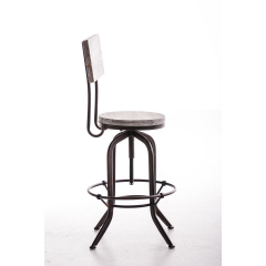 Tabouret de bar industriel réglable avec dossier Design Belt