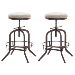 Lot de 2 Tabourets de bar industriel réglable Design Avadi