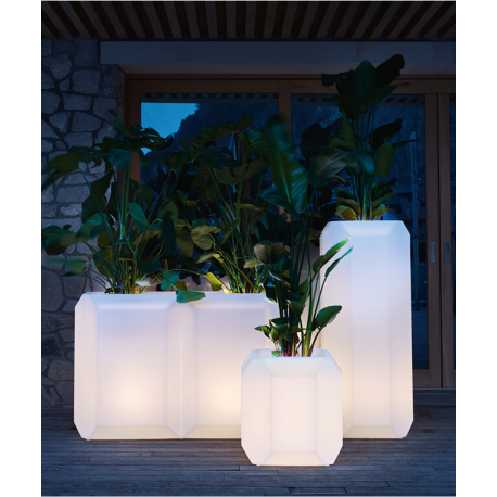 Jardinière séparatrice d'espace lumineuse ou inerte Design Gem
