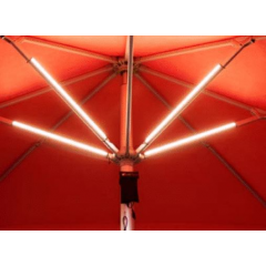 Eclairage multicolore autonome pour parasols professionnels, barnums et auvents