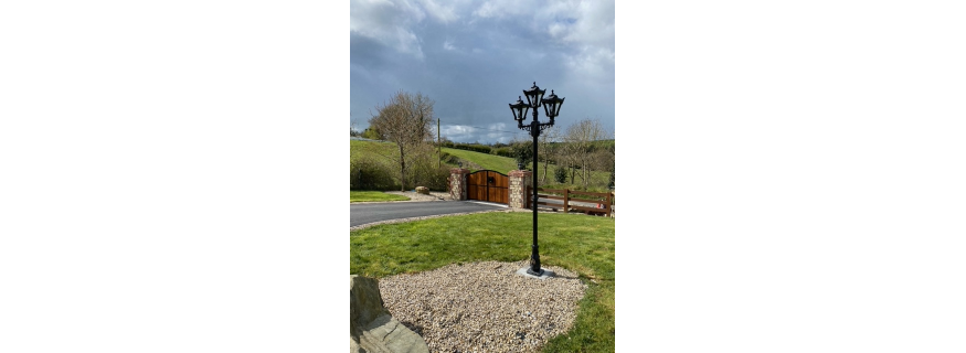 Lampadaire en fonte traditionnel Victoria II plusieurs têtes