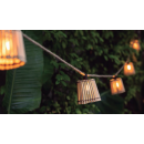 Guirlande en bambou 10 ampoules solaires ou secteur pour extérieur Design Okinawa