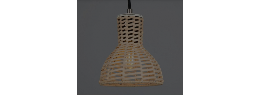 Petite suspension en rotin naturel Design Malte