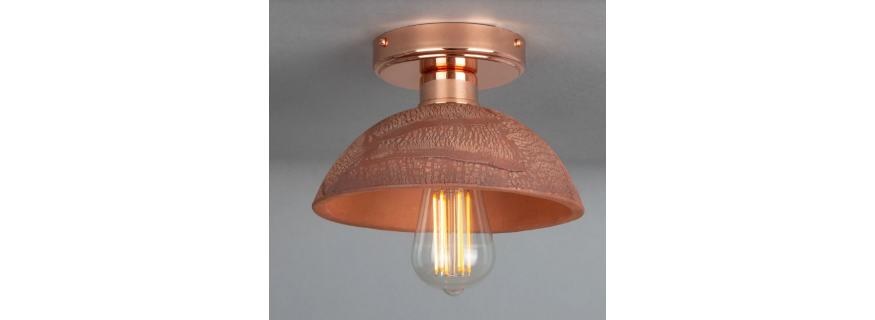Plafonnier en céramique Design Kauri Rouge Fer