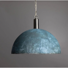 Suspension Dôme en céramique Design Kauri Bleu Terre