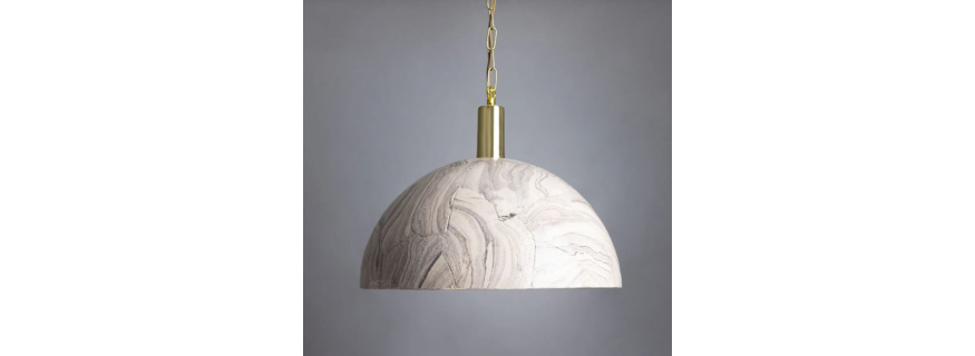 Suspension Dôme en céramique Design Kauri Marbré
