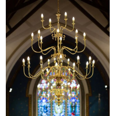 Lustre Chandelier flamand monumental 32 Lumières Design Flemish bougies