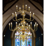 Lustre Chandelier monumental 3 étages, 32 Lumières Design Flemish bougies