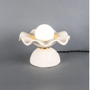 Lampe de table en céramique Design Rivale Blanc Mat Rayé