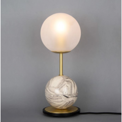 Lampe de table boule en céramique marbrée Design Zapp