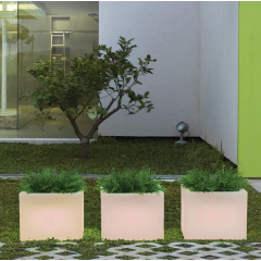 Jardinière couleur ou lumineuse solaire Design Cube Narciso