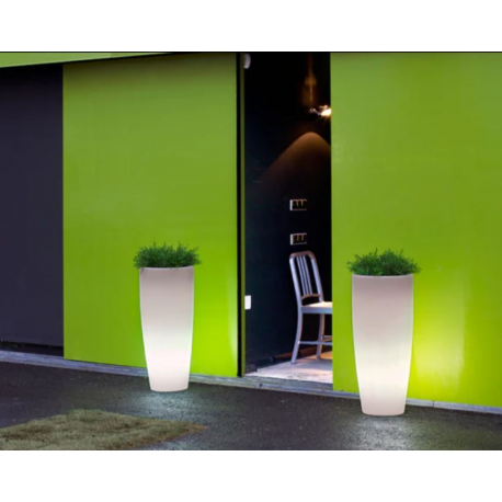 Pot couleur, lumineuse et solaire Design Bambu