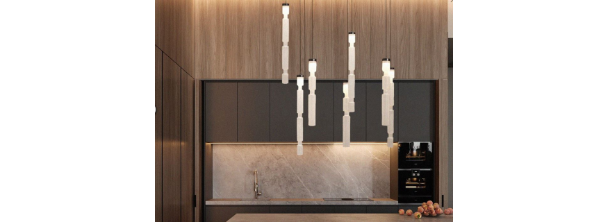 Suspension en verre strié Design Sagano