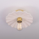Plafonnier Kapok en céramique organique 27cm, blanc mat rayé