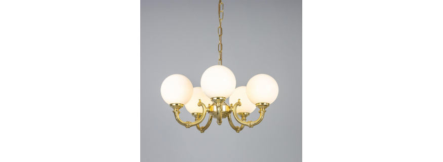 Lustre Chandelier 5 globes Design Ben