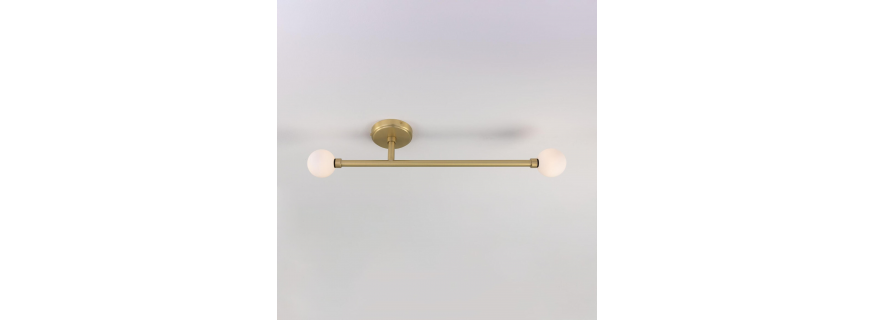 Plafonnier 2 globes d'extérieur ou salle de bain Design Gunning IP44