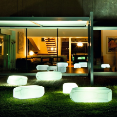 Table d'extérieur lumineuse en polyéthylène Design Meteor