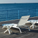 Bain de soleil transat en aluminium Design Lazy Lettino