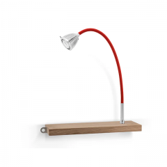 Etagère en chêne massif avec lampe focalisable Athenes intégrée Design Aichinger