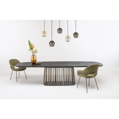 Suspension automatisable sur rail avec abat-jour en verre Design Ethics SGPL