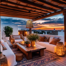 Suspension en bambou Design Positano Câble IP44