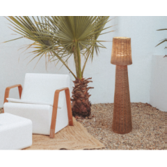 Lampadaire Led d'extérieur Design Grace Nature en fibres naturelles