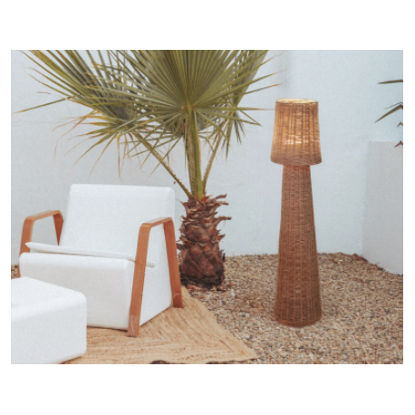 Lampadaire Led d'extérieur Design Grace Nature en fibres naturelles