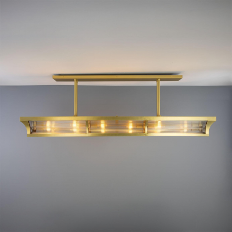 Lustre linéaire en verre prismatique 192 cm Design Lestrade