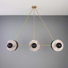Lustre en laiton et argile noire Design Eclipse Kapok