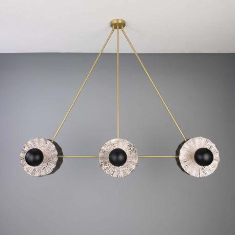 Lustre en laiton et argile noire Design Eclipse Kapok