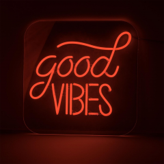 Luminaire néon acrylique Good Vibes, 46 cm IP20