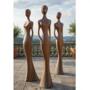Penelope, lampe statue en acier oxydée
