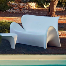 Divan d'extérieur en polyéthylène ou velours Design Lily