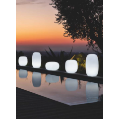 Lot de 3 Tabourets d'extérieur inertes ou lumineux sur batterie Design Pandora