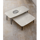 Table d'extérieur en aluminium et céramique Design Piuma