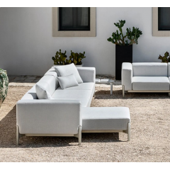 Lounge Divan Méridienne 2 ou 3 places en aluminium Design Push