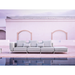 Divan de jardin + allonge en aluminium Design Push