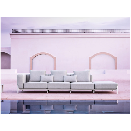 Divan de jardin + allonge en aluminium Design Push