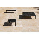 Table basse d'extérieur en aluminium et marbre Design Push