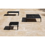 Table basse d'extérieur en aluminium et marbre Design Push