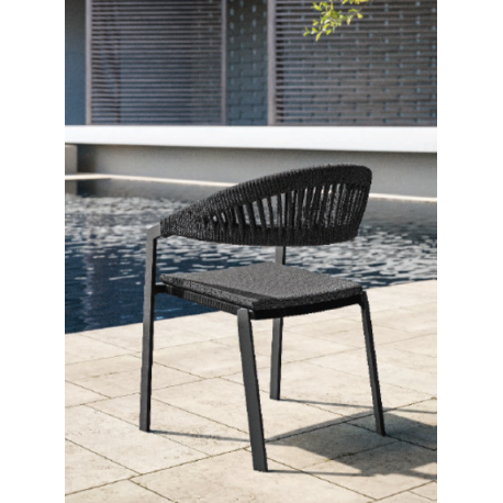 Chaise avec dossier pour extérieur en aluminium Design Push