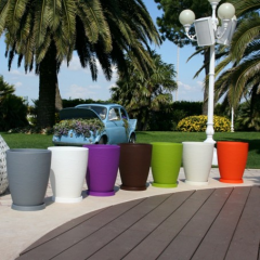 Vase rond en résine Design Adone finition vintage