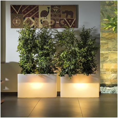 Jardinière lumineuse en résine Design Flowerpot