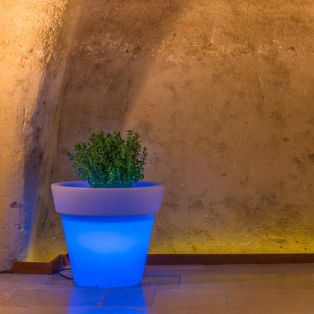 Pot lumineux en résine Design Gemma