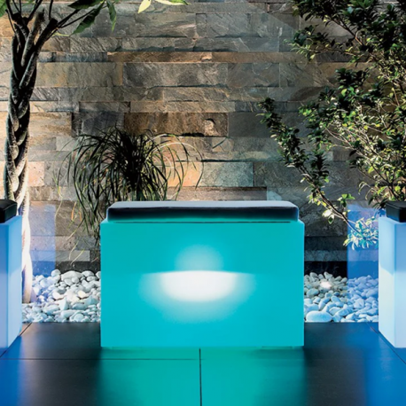 Siège lumineux rectangulaire en résine Design Comfy