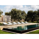 Bain de soleil transat reglable en aluminium et textilène Design Push