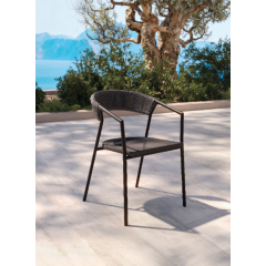 Chaise d'extérieur en aluminium, Textilène et corde Design Maja