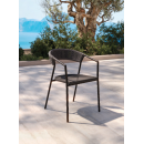 Chaise d'extérieur en aluminium, Textilène et corde Design Maja