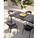 Table d'extérieur allongeable en aluminium, plateau HPL ou Grès Design Maja