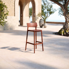 Tabouret d'extérieur en polyéthylène velours Design Emma